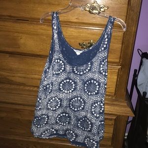 Blue and white comfy tank top